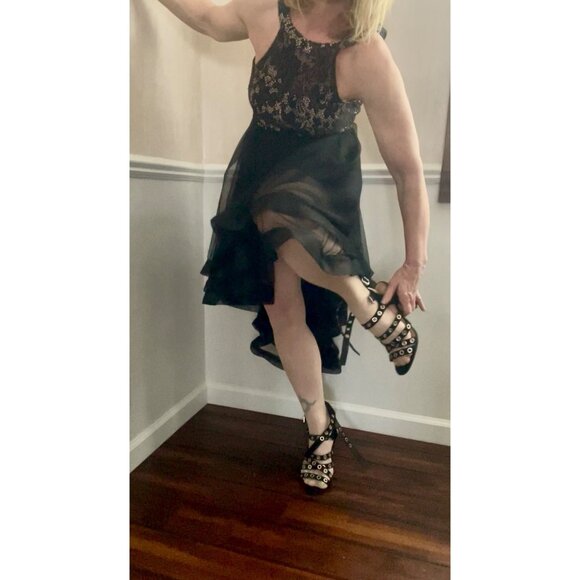 Speechless Black Lace & Mesh High-Low Dress Size 1 - Picture 12 of 16